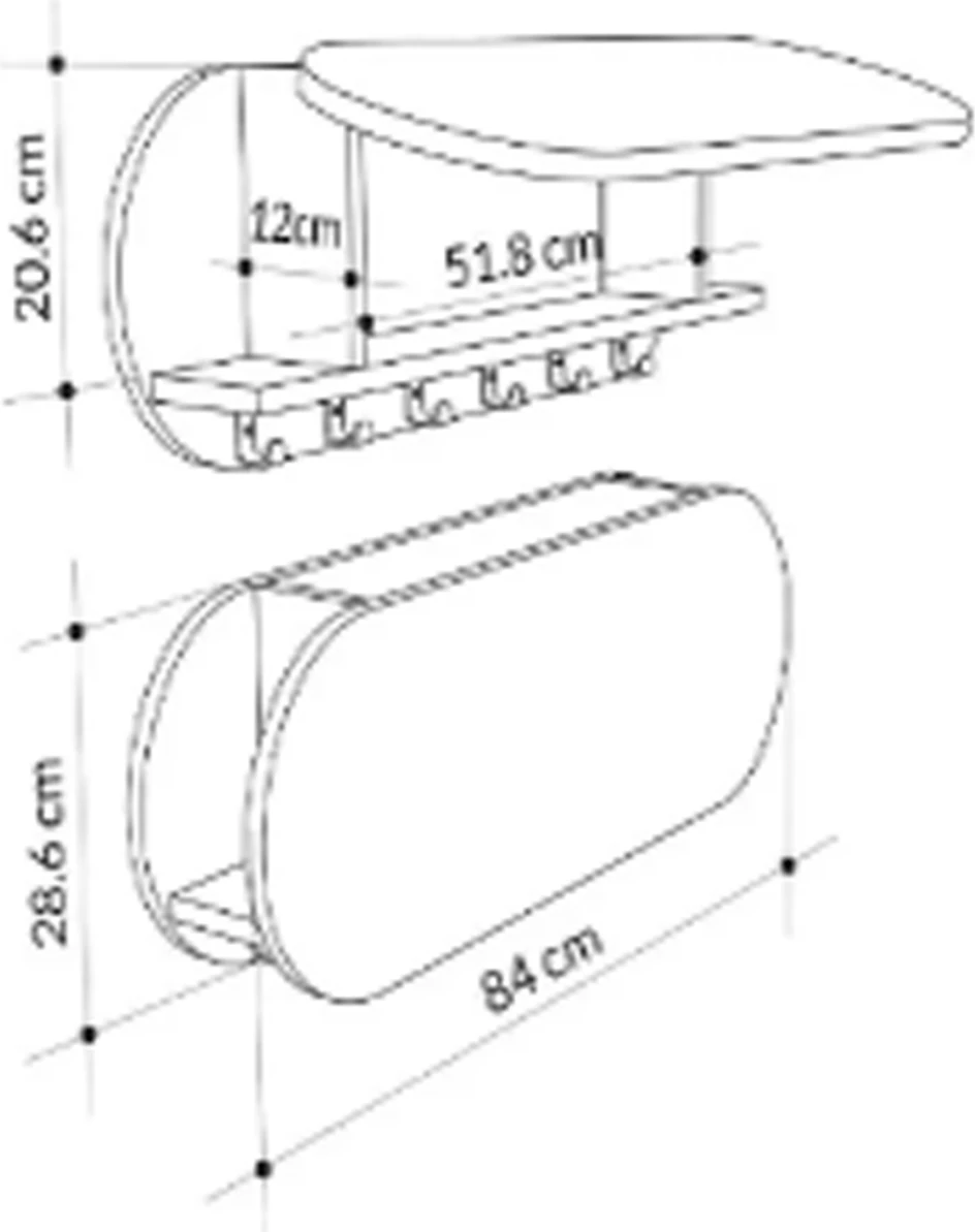 Vhodni obešalnik s polico omare FH18078.01 melamin v sonama 84x12x28.6Hcm