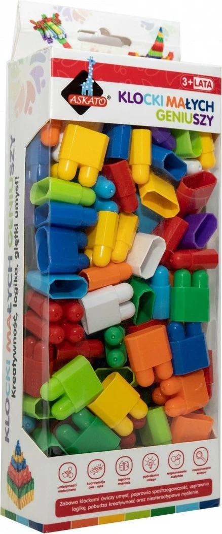 Plastične gradbene kocke ASKATO Little Genius, 150 kosov, večbarvne