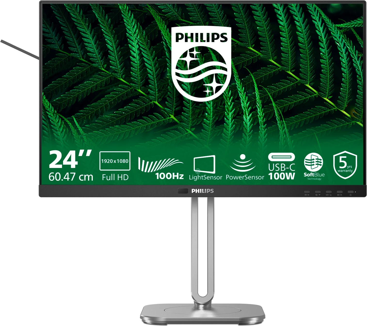 Zaslon 23,8" Full HD Philips 5000 series 24B2G5301/00, LCD, črn