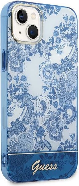 Ovitek Porcelain Collection za iPhone 14 Plus 6,7", Guess, moder
