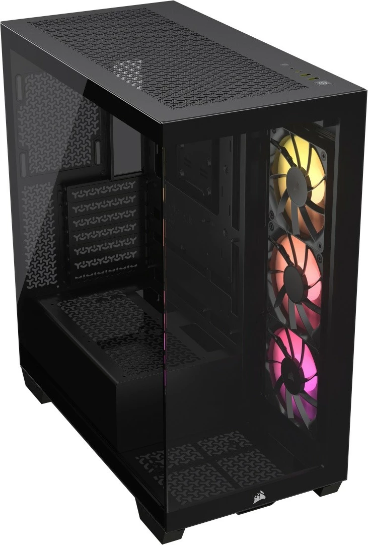 Računalniško ohišje s kaljenim steklom, Corsair 3500X ARGB Midi Tower, črno