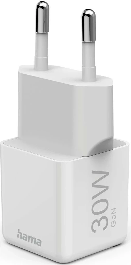 Supermini mrežni polnilec 30W GaN PD/QC, 1x USB-C, bel – Hama