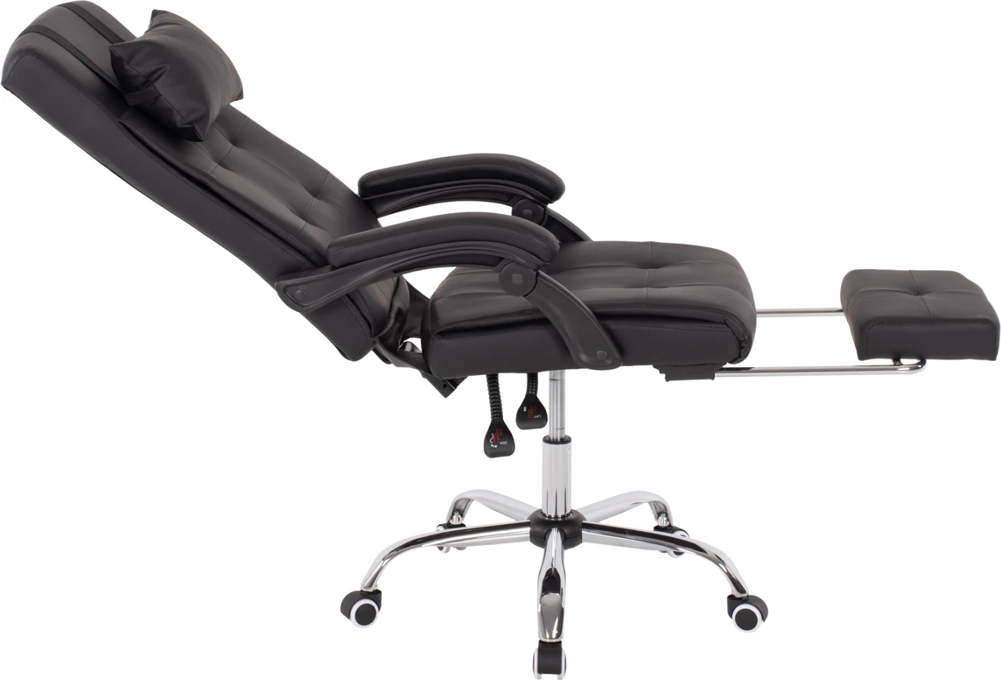 Izvršni pisarniški stol FH1057.11 črn z zložljivim naslonom za noge 58x71x128Hcm