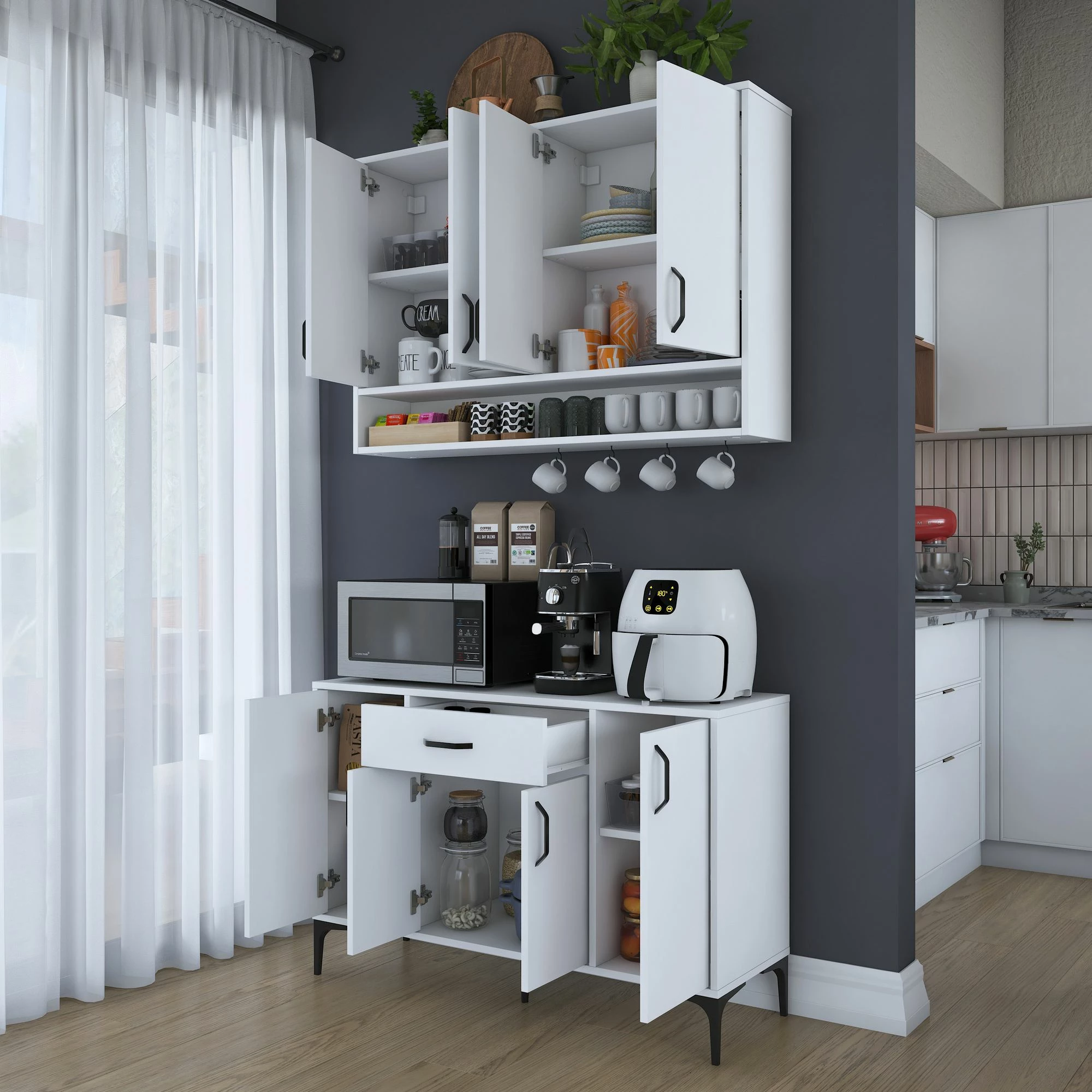 Stojalo za kavo, belo, Skye Decor JE205 - 3824