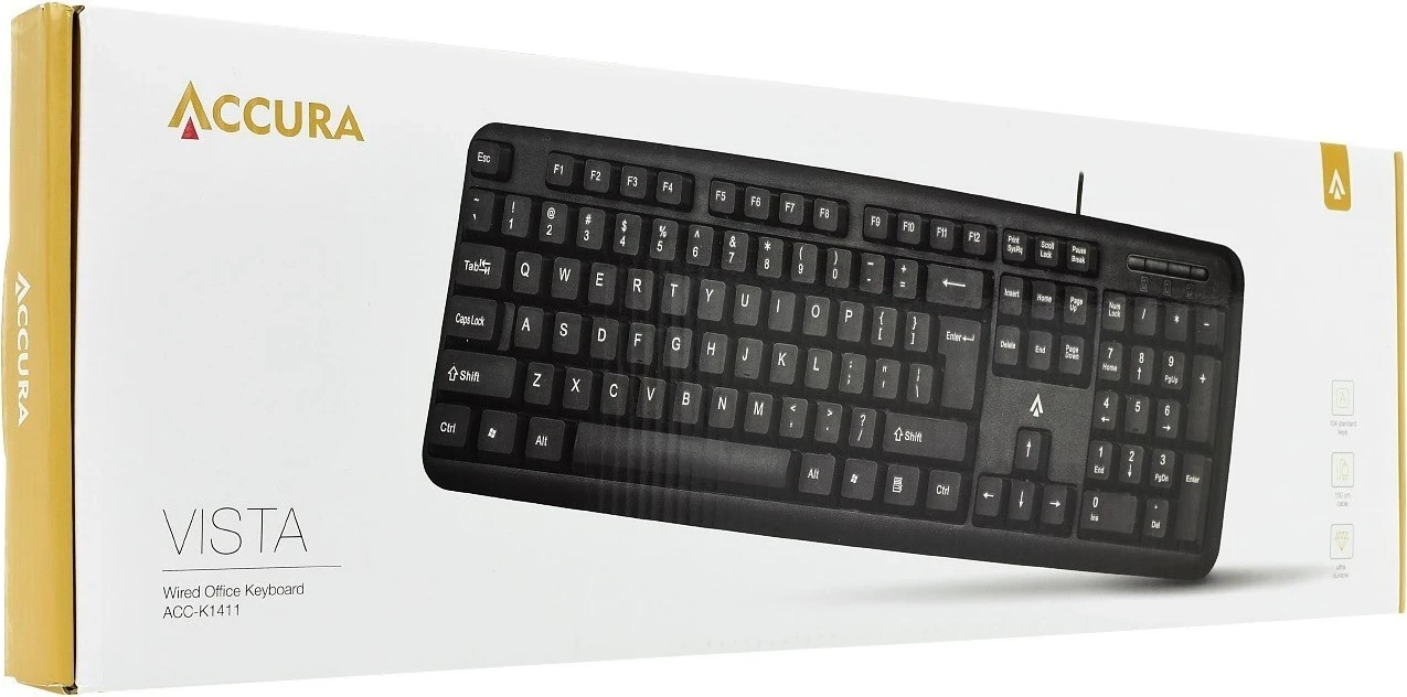 Tipkovnica Accura Vista ACC-K1411, črna