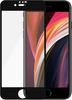 Antibakterijski zaščitno steklo PanzerGlass za iPhone SE/8/7/6/6s, E2E, črno