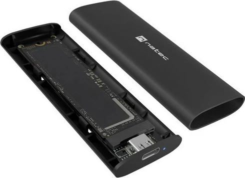 Zunanje računalniško ohišje za SSD M.2 NVMe, USB-C 3.1 Gen 2, Natec RHINO, črn