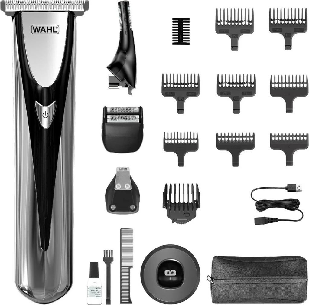 Brivnik z litij-ionsko baterijo, Wahl Elite Groom 3028050, črno-srebrn