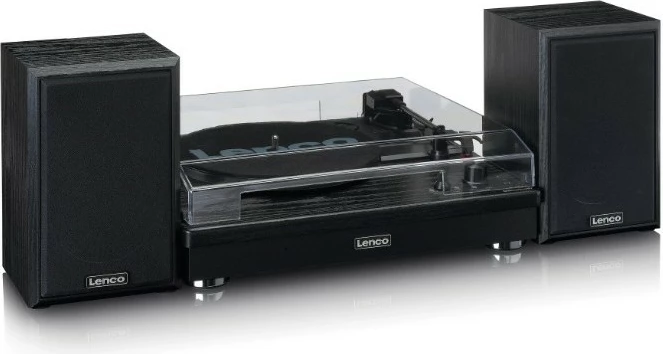 Gramofon z Bluetooth in 2 zvočnikoma Lenco LS-101BK, črn