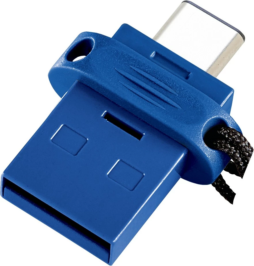 USB ključek z dvojno vtičnico, 64 GB, USB 3.0 (USB-C/USB-A), modra - Verbatim