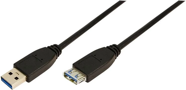 Podaljševalni USB kabel LogiLink, 3,0 m, črn