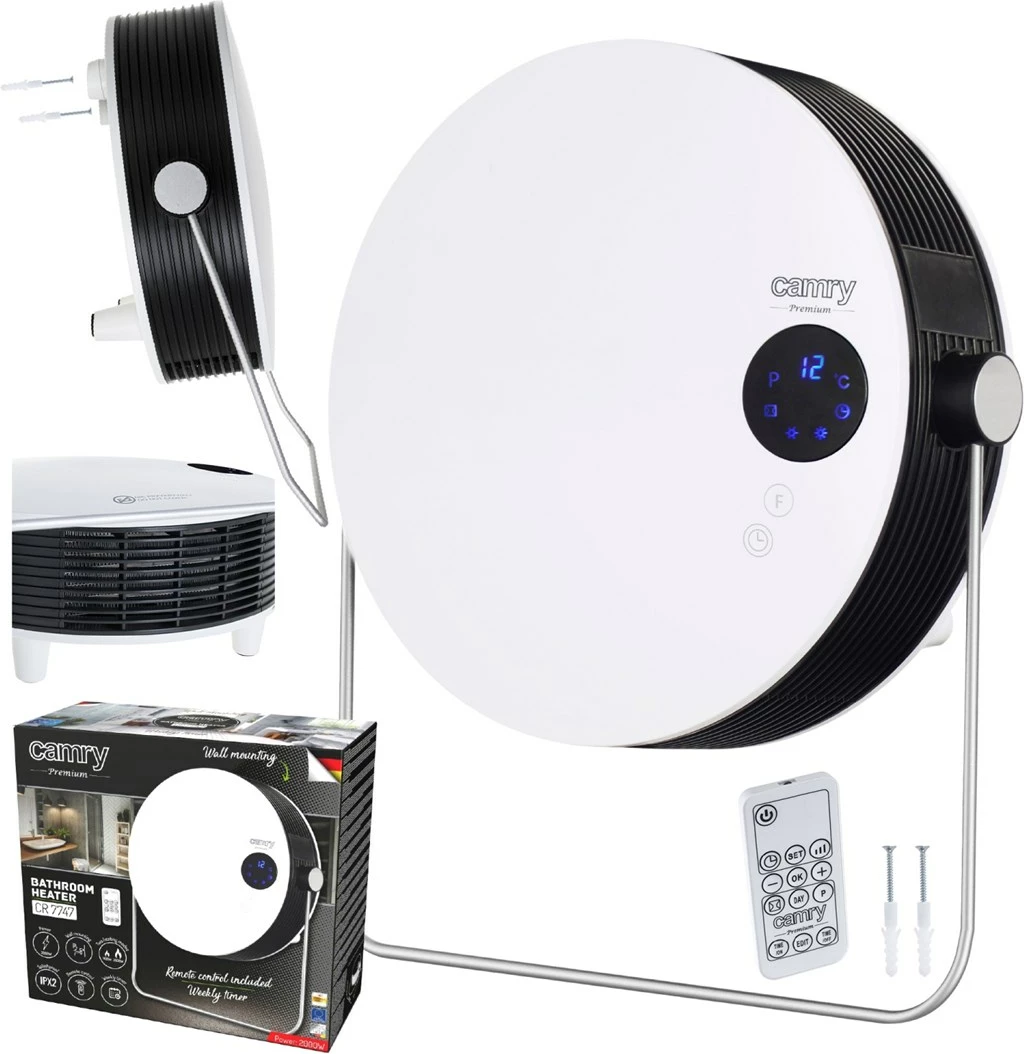 Kopalniški radiator CAMRY CR 7747, 2000 W, bel
