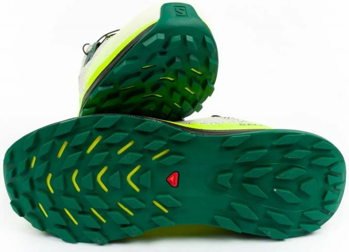 Tekmovalne tekaške copate Salomon Ultra Glide 473074, bež/zelene