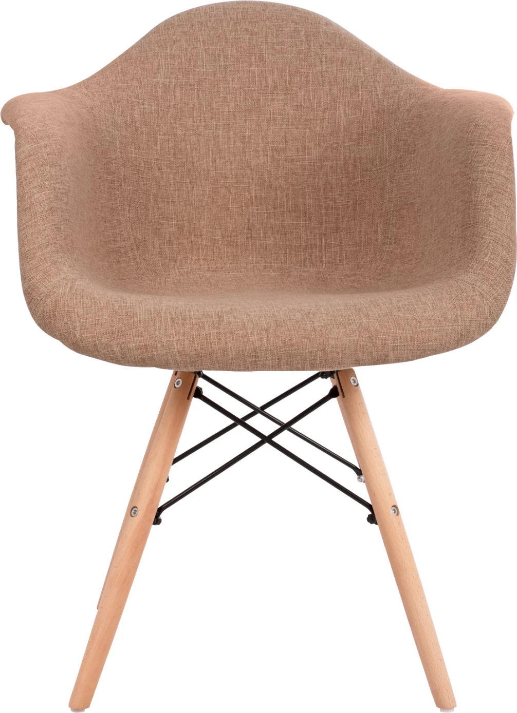 Fotelj z lesenimi nogami in bež tkanino Mirto FH005.63 63x57x81 cm, set 2 kosov