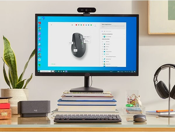 Kompakt in ergonomski miš Logitech MX Anywhere 3S, RF brezžični + Bluetooth, 8000 DPI, Pale Grey