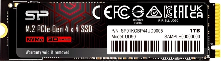 SSD 1000 GB, PCI Express 4.0, Silicon Power UD90