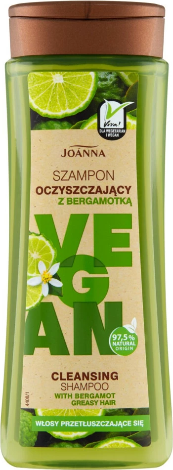 Vegan čistilni šampon za ženske, bergamot, Joanna, 300 ml
