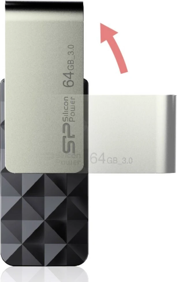 USB ključek Silicon Power, 64 GB, USB Type-A 3.0, črn