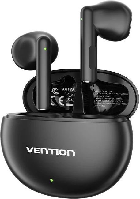 Brezžične TWS slušalke, Bluetooth 5.3, z mikrofonom Vention Elf E06, črne