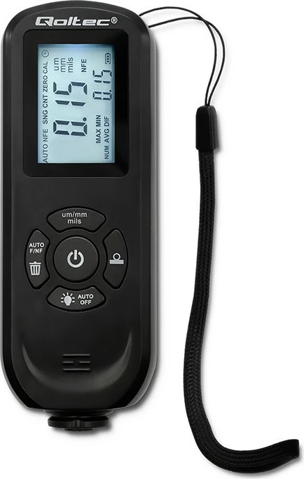 Merilec debeline barve Qoltec 50646, osvetljen LCD, 0–2000 μm, črn