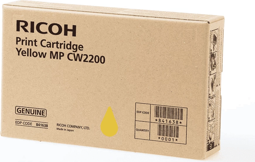 Tinta za tiskalnik Ricoh 841638 MP CW2200, 100 ml, približno 460 strani, rumena