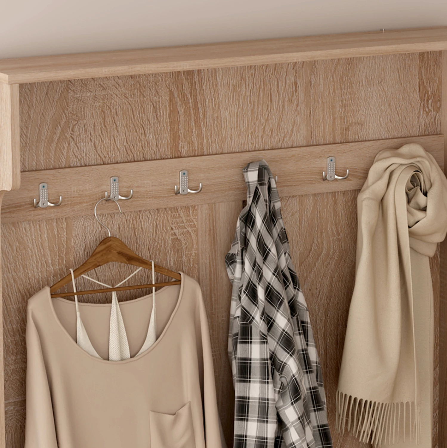 Pohištvo za predsobo KAYLOR FH2475.01 s kljukami in prostorom za shranjevanje-MDF v sonama 93x34x180Hcm