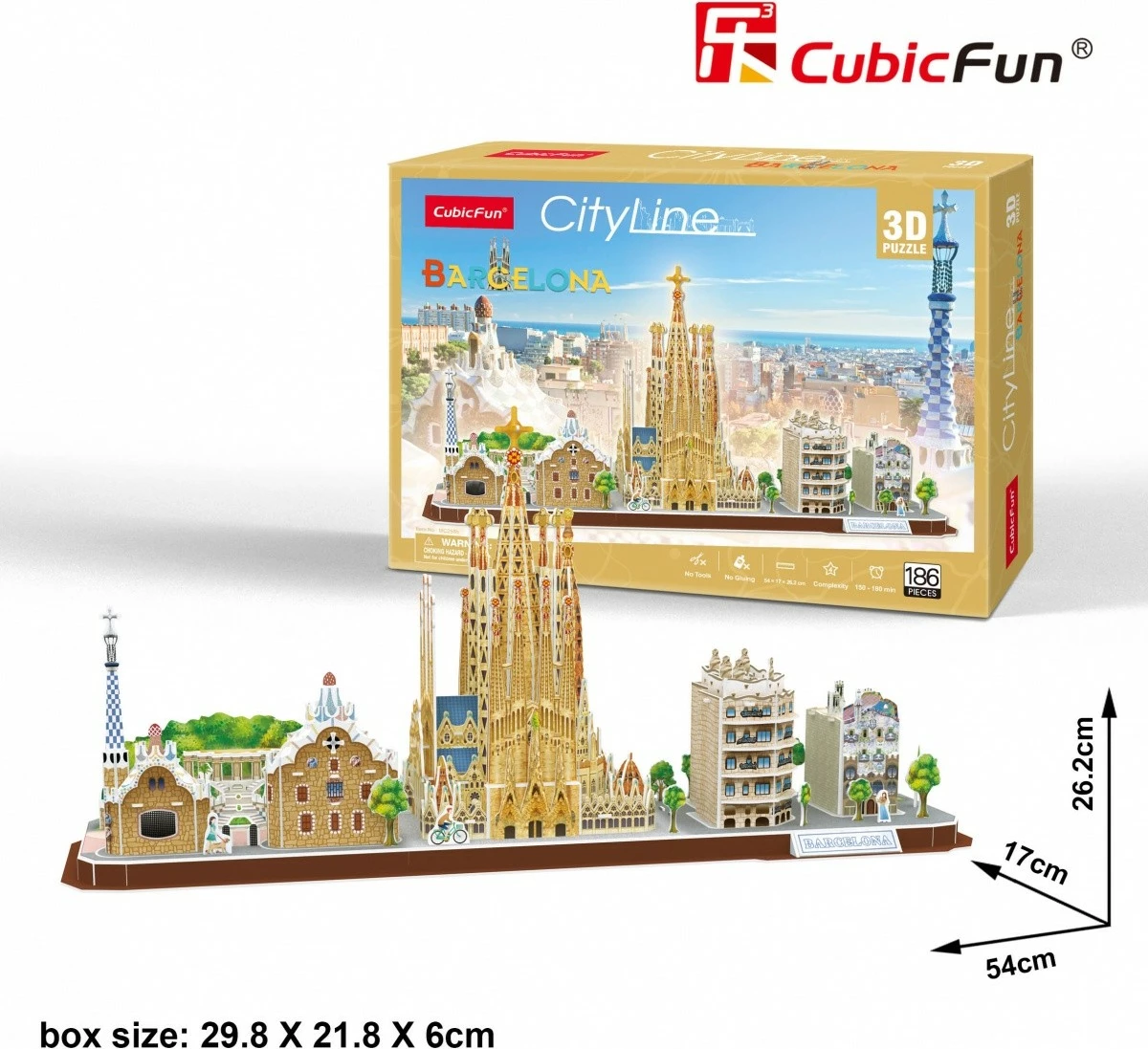 3D sestavljanka Cubic Fun City Line Barcelona, 186 kosov