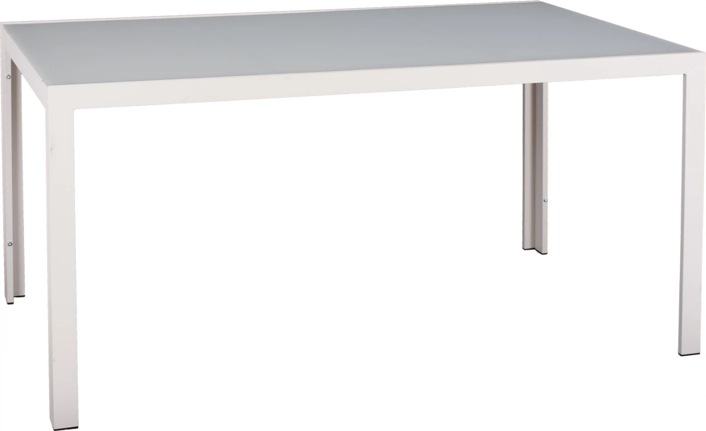 Kovinska miza ledeno bela s steklom FH5767.03 150X90Χ75cm