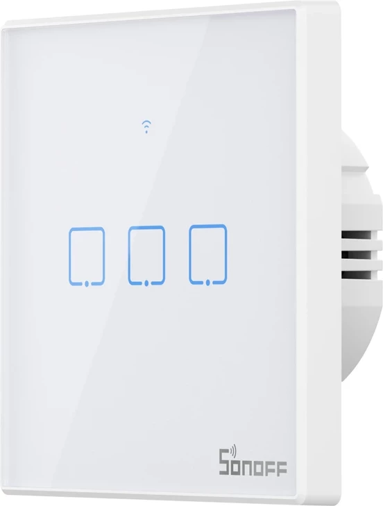 Pametno stikalo 3-kanalno Sonoff T2 EU TX, WiFi + RF 433, belo