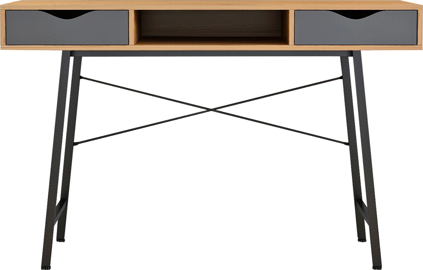 Pisarnaška miza FH2128.03, oreh-siva-črna, 120x48x76,5