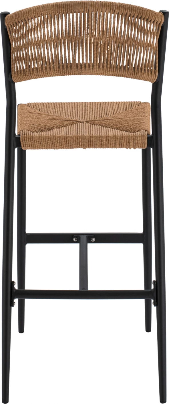 Aluminijasti barski stol v ogljeni barvi s PE vrvjo bež FH5789.02 45,5x56x111 cm