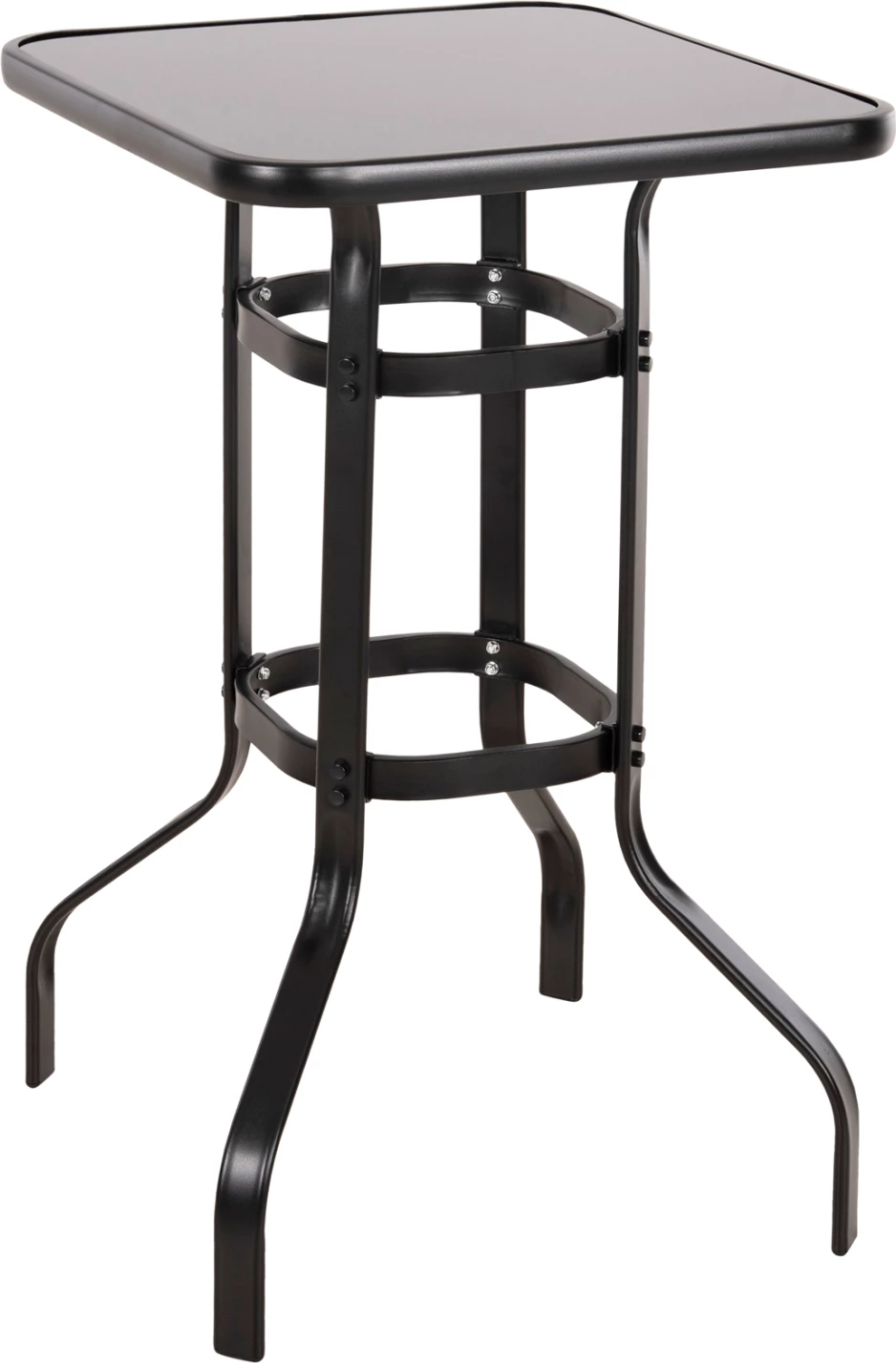 Barska miza kvadratna FIGGY FH6066.03 kovinsko črna-kaljeno steklo 60x60x100Hcm