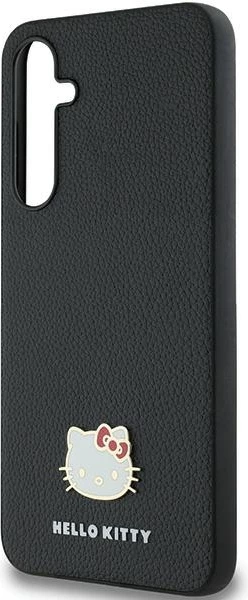 Ovitek z metalnim logotipom Hello Kitty Kitty Head za Samsung Galaxy A55, črn