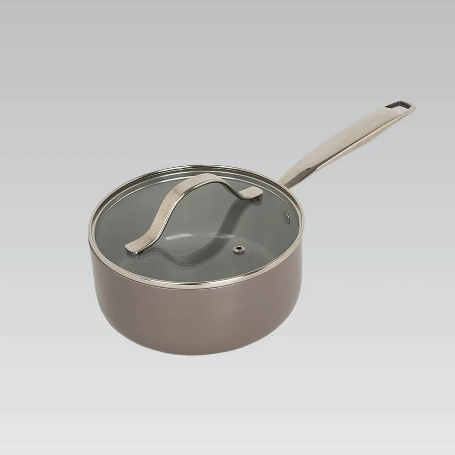 Lonček za kuhanje, 1,9 L, 18 cm, s steklenim pokrovom, gri - Maestro MR-4009-18S