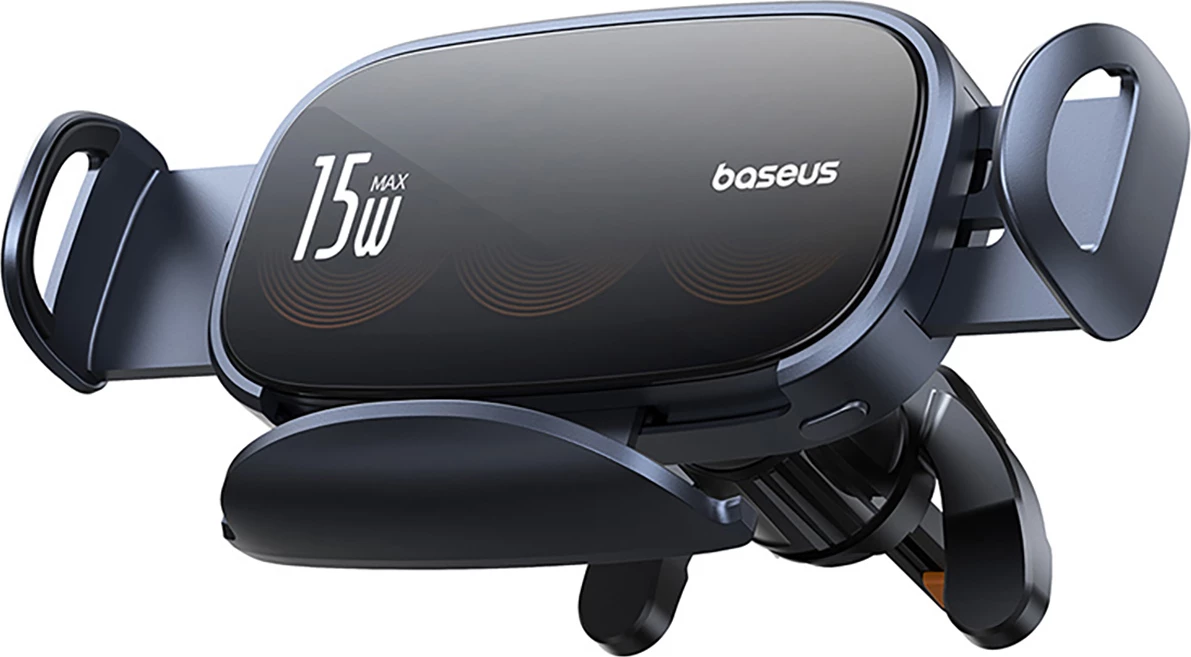Brezni polnilec z brezžičnim polnjenjem 15W Baseus LightChaser BS-CM029 za avto, črn