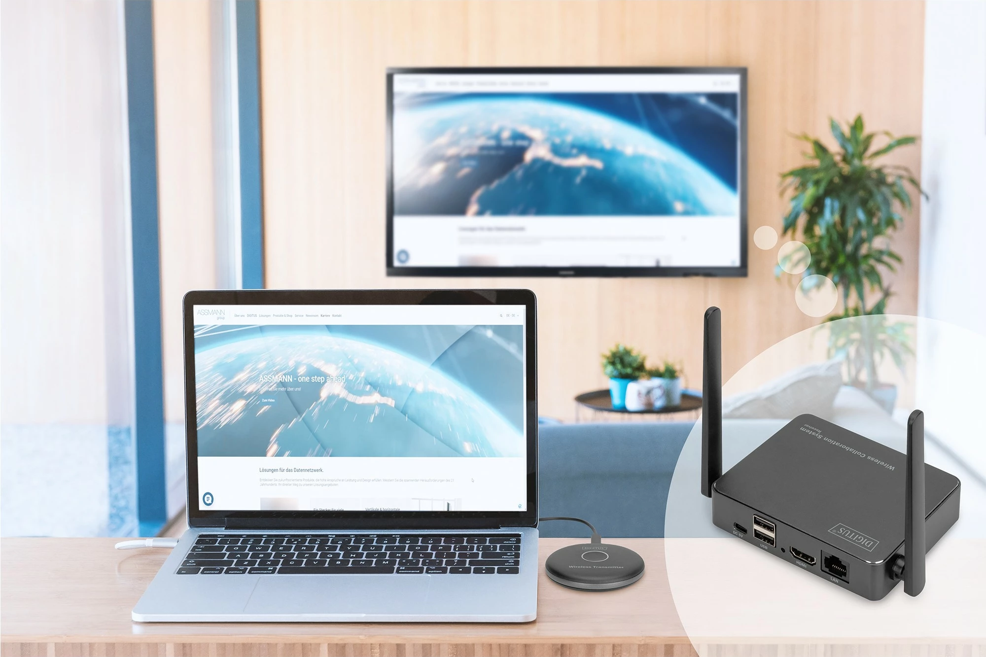 Brezžični HDMI oddajnik Digitus DS-55317, 1920x1080, 50 m, Wi‑Fi, črno/siv