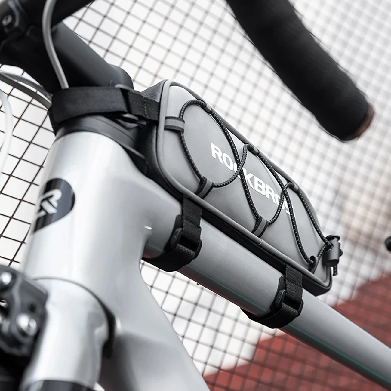 Kolesarska okvirna torbica Rockbros 3012010901, 0,9 l, srebrna