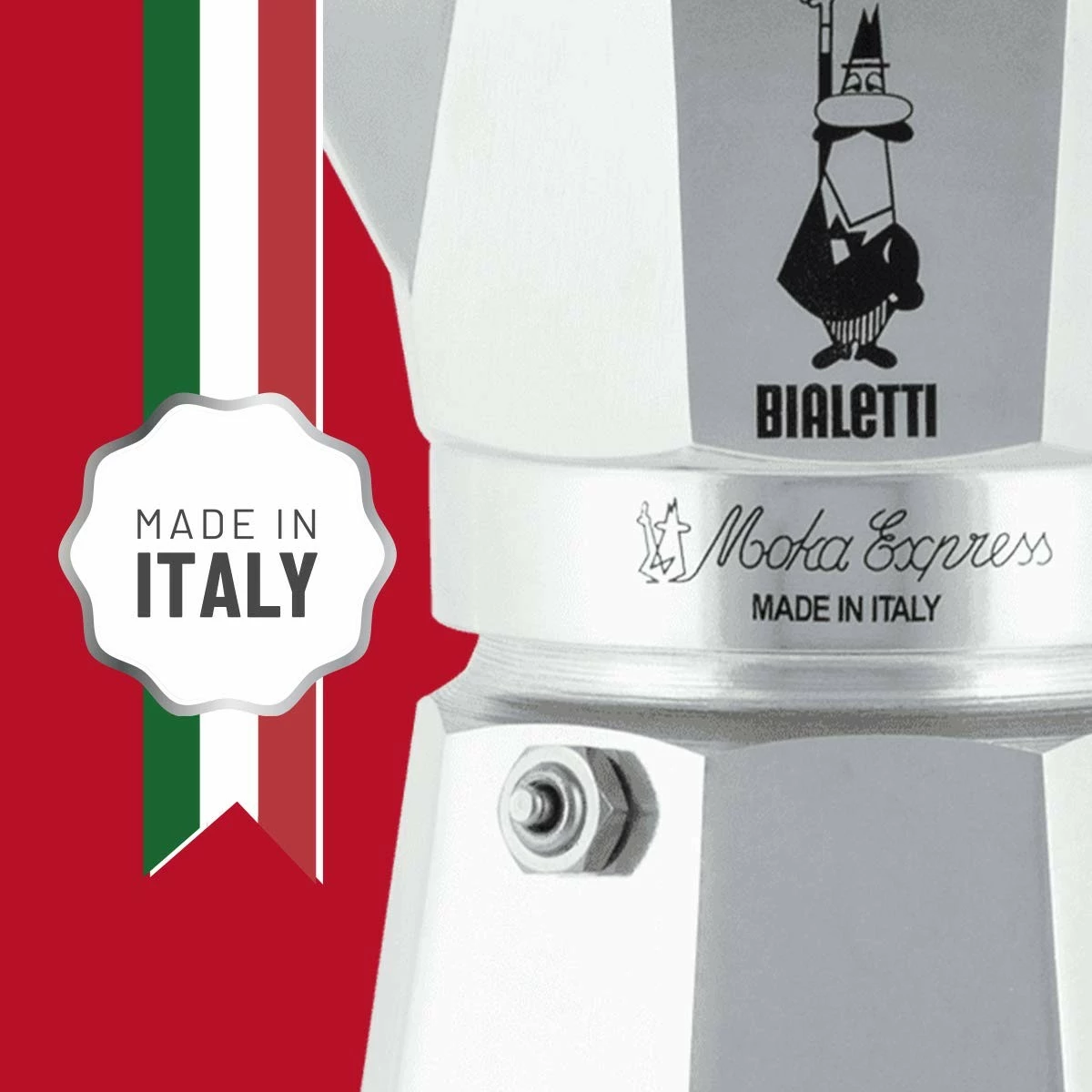 Moka za kavo Bialetti Moka Express, 3 skodelice, alumin, srebrna