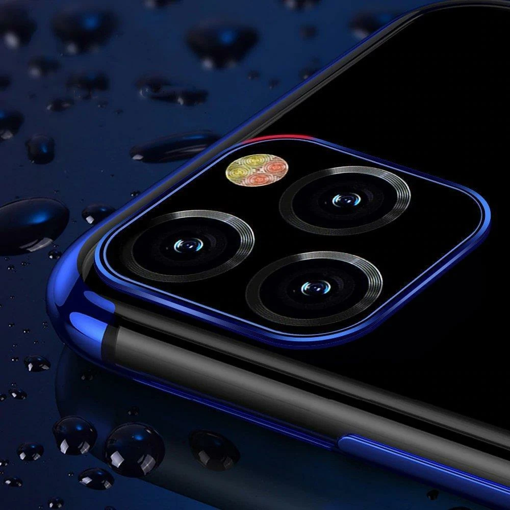 Prozoren ovitek Hurtel Clear Color 0,3 mm za Xiaomi Redmi Note 11/Note 11S, TPU, z metalnim okvirjem, črno/prosojen