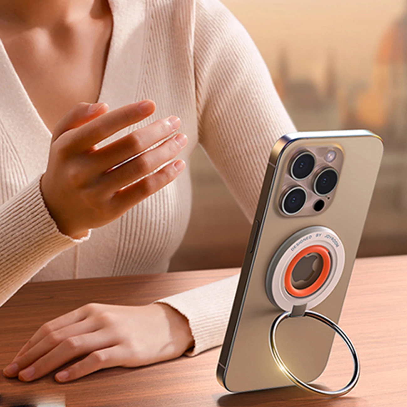 Magnetni držalec za telefon Joyroom JR-ZS383 z MagSafe, oranžen