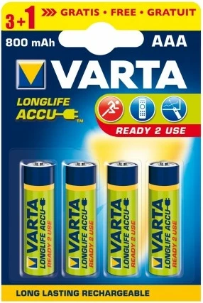 Polnilne baterije Varta BAVA 56703 AAA, 800 mAh, set 4 kosov