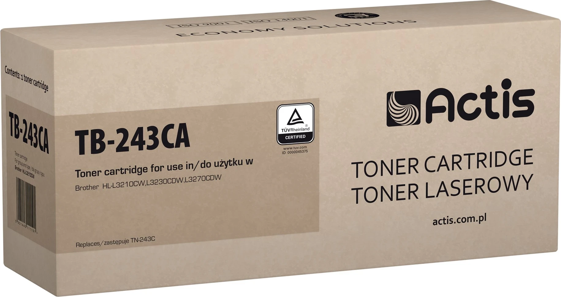 Zamenjalni toner, modra, Actis TB-243CA za tiskalnike Brother