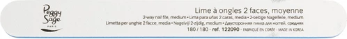 Lëmues za nohte 2-stranski Medium 180/180, Peggy Sage, bel, 1 kos