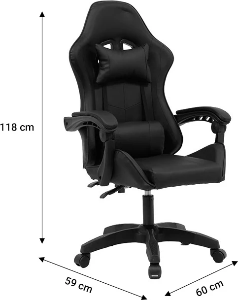 Gaming stol William, PU, črno-moder