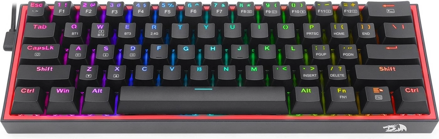 Mekani igralni/uradni RGB brezžični/žični tipkovnica Redragon K616 Fizz PRO, Red switch, črna