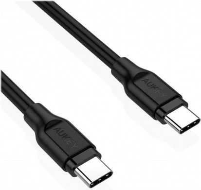 Kabel USB-C na USB-C AUKEY CB-CC1P OEM, 1 m, 60 W, 3 A, 5 Gbps, črn