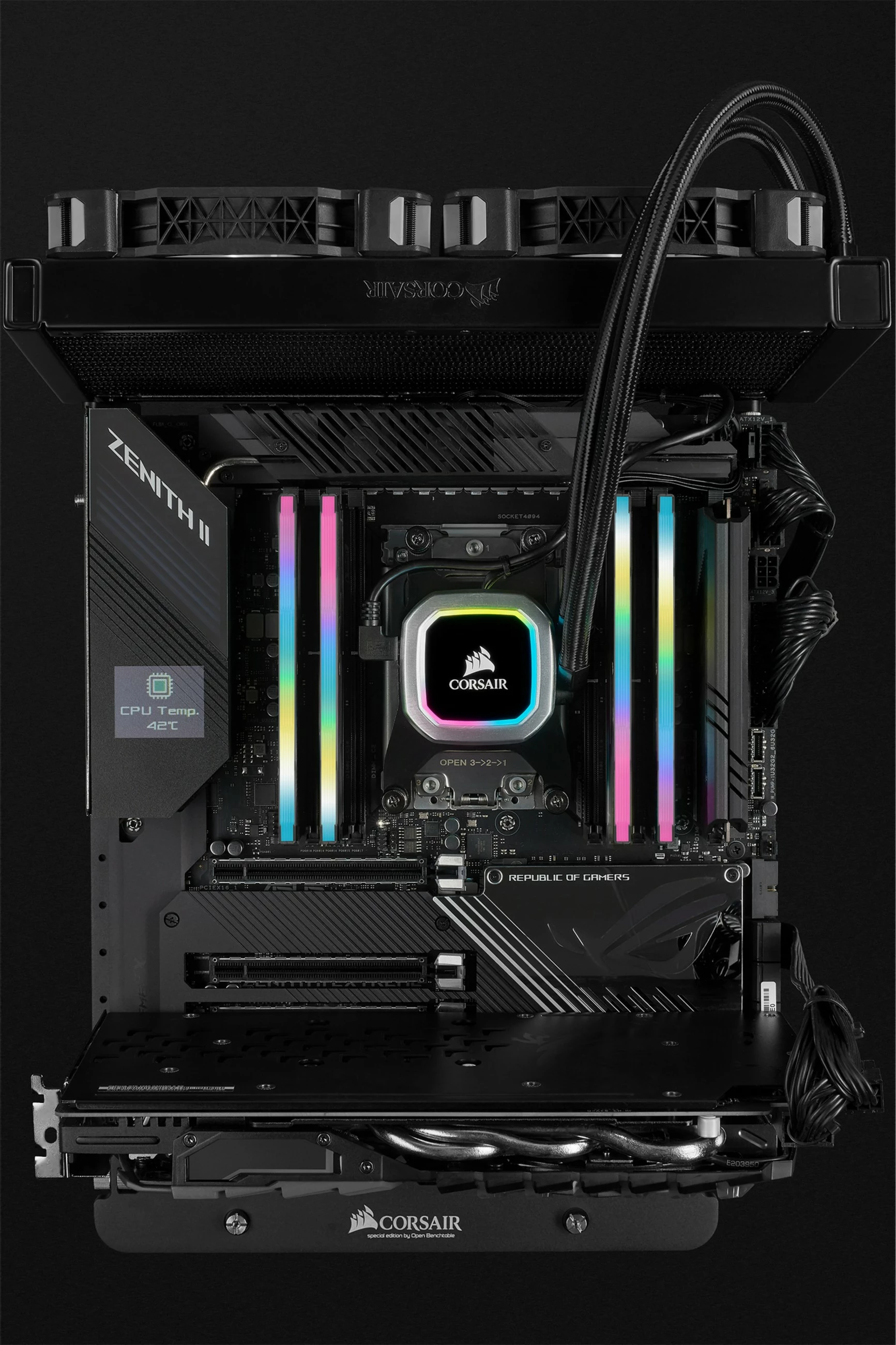 RAM pomnilnik Vengeance RGB Corsair 32GB (2x16GB) DDR4 3200MHz, črn