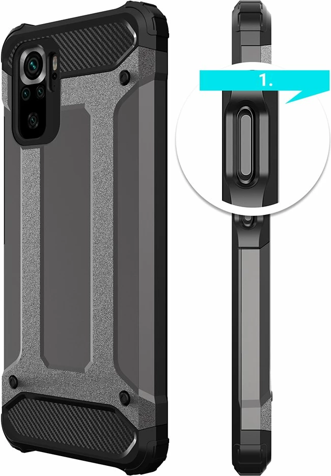Hibridni zaščitni ovitek Hurtel Hybrid Armor za Xiaomi Redmi Note 11 Pro+ 5G / 11 Pro 5G / Mi 11i HyperCharge / Poco X4 NFC 5G, modra