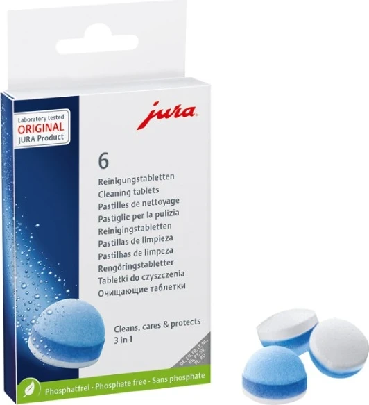 Čistilne tablete za kavne avtomate JURA, 3-fazne, 6 kosov