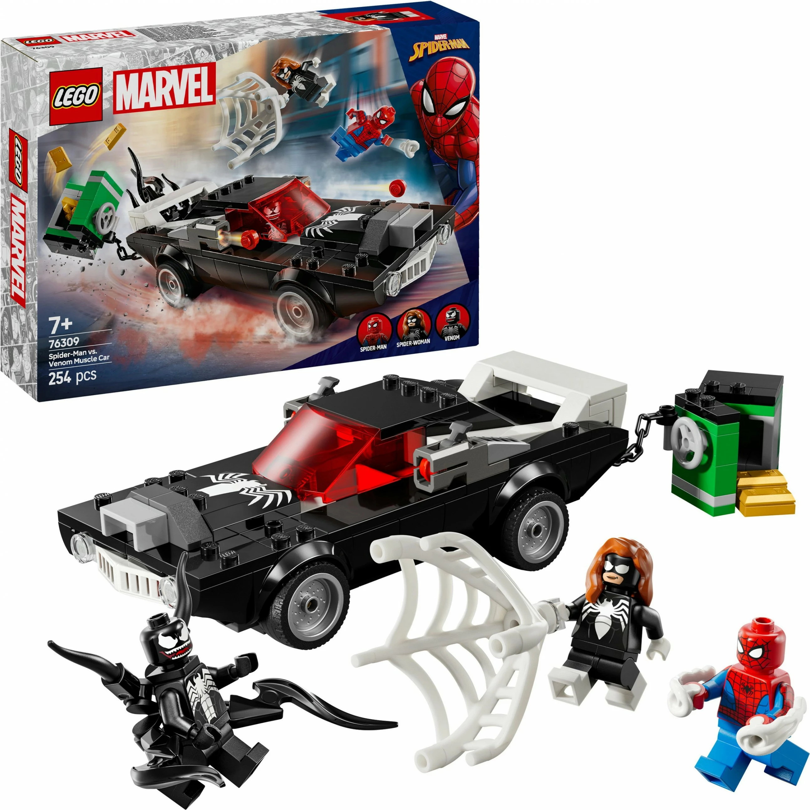 Set za sestavljanje Spider-Man proti Venom Muscle-Car, LEGO Marvel 76309, 254 kosov, večbarven